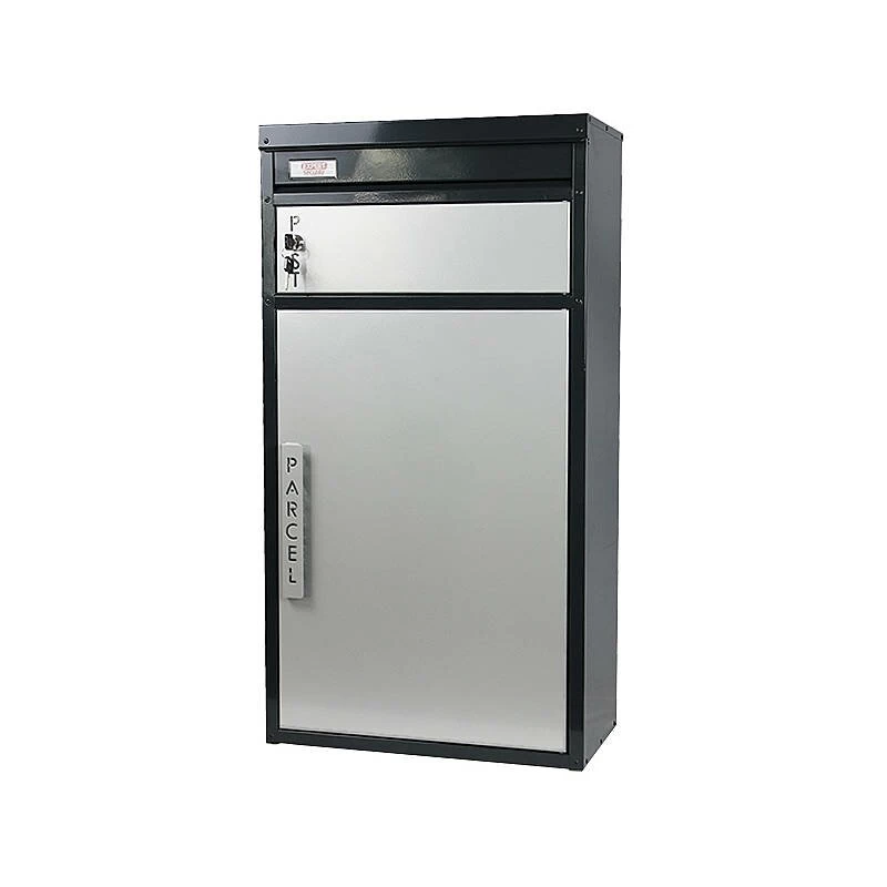 Safepost 65 TIAMAT Paketbox Silber Anthrazit Inklusive 2 Schlüssel