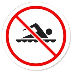 Schwimmen Verboten Verbotsschild Rundschild