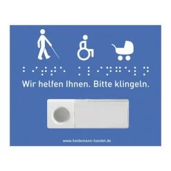 Service Schild Für Funkgongs HX Blindenschrift Aus Hartschaum