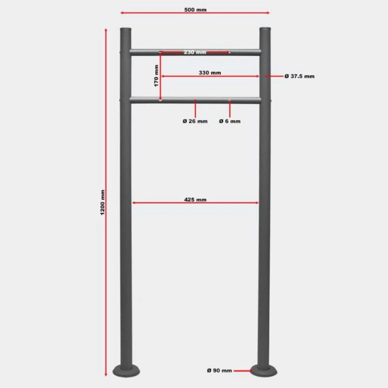 Standbriefkasten ANTHRAZIT GRAU RAL 7016 Mit Beschriftung Toppy2 – Bild 2