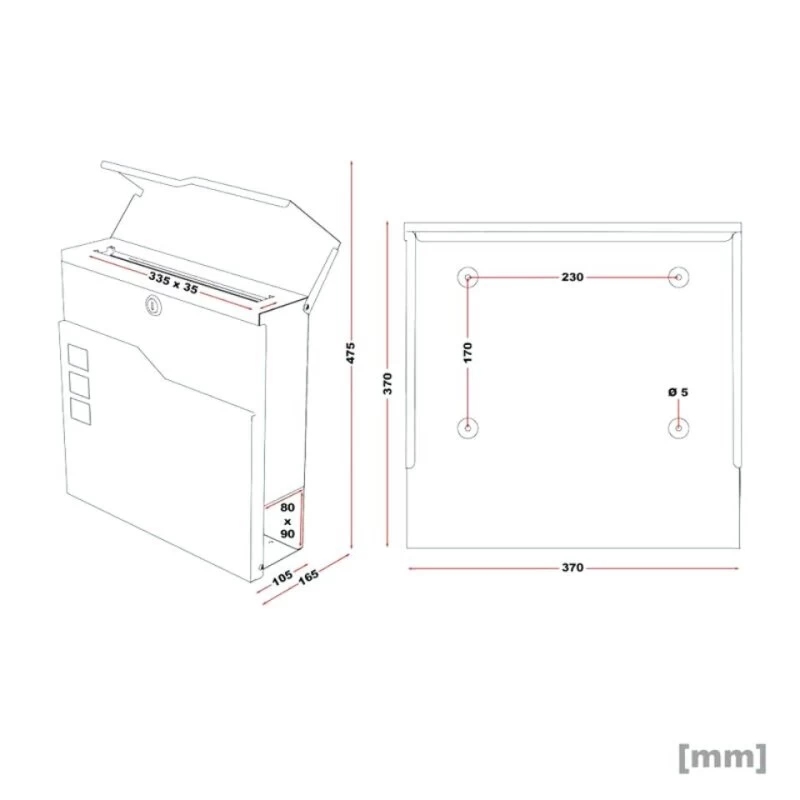 Standbriefkasten ANTHRAZIT Mit Beschriftung Briefkasten Postkasten Alexandra – Bild 4