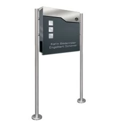 Standbriefkasten Mit FUNKKLINGEL ANTHRAZIT Postkasten Briefkasten Leonie