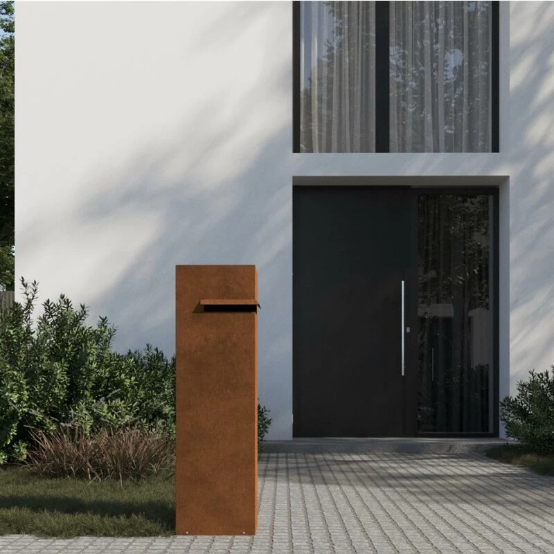 Standbriefkasten Paketkasten Postbox Cortenstahl RAL 8001 – Bild 2