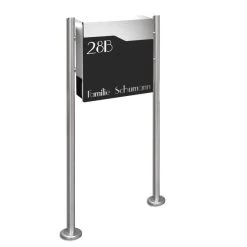 Standbriefkasten Schwarz Mit Lasercut Frontblende Beschriftung Postkasten Jonny