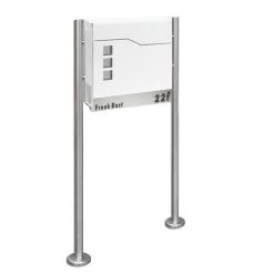Standbriefkasten WEIß Mit Beschriftung Briefkasten Postkasten Palermo