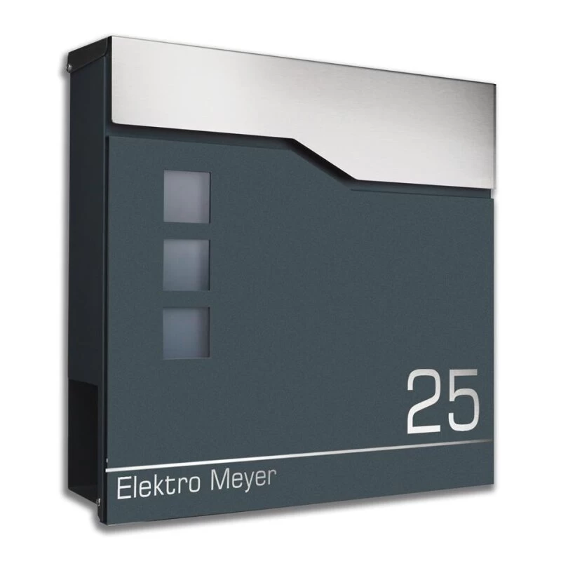 Standbriefkasten ZENITH In ANTHRAZIT GRAU RAL 7016 Mit Beschriftung – Bild 6