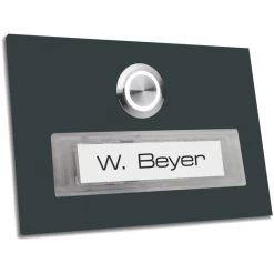 Türklingel 100x70mm Anthrazit Pulverbeschichtet RAL 7016 Mit Namensschild