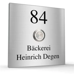 Türklingel Edelstahl 100x100mm Klingelplatte Klingelschild