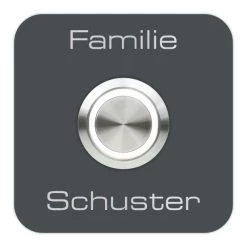 Türklingel Edelstahl Anthrazit 80x80mm Mit 35mm LED Taster