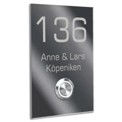 Türklingel Edelstahl Mit 35mm LED Taster 110x160 Mm