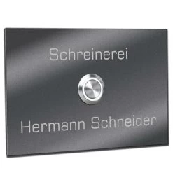 Türklingel Edelstahl Mit 35mm LED Taster 160x110 Mm