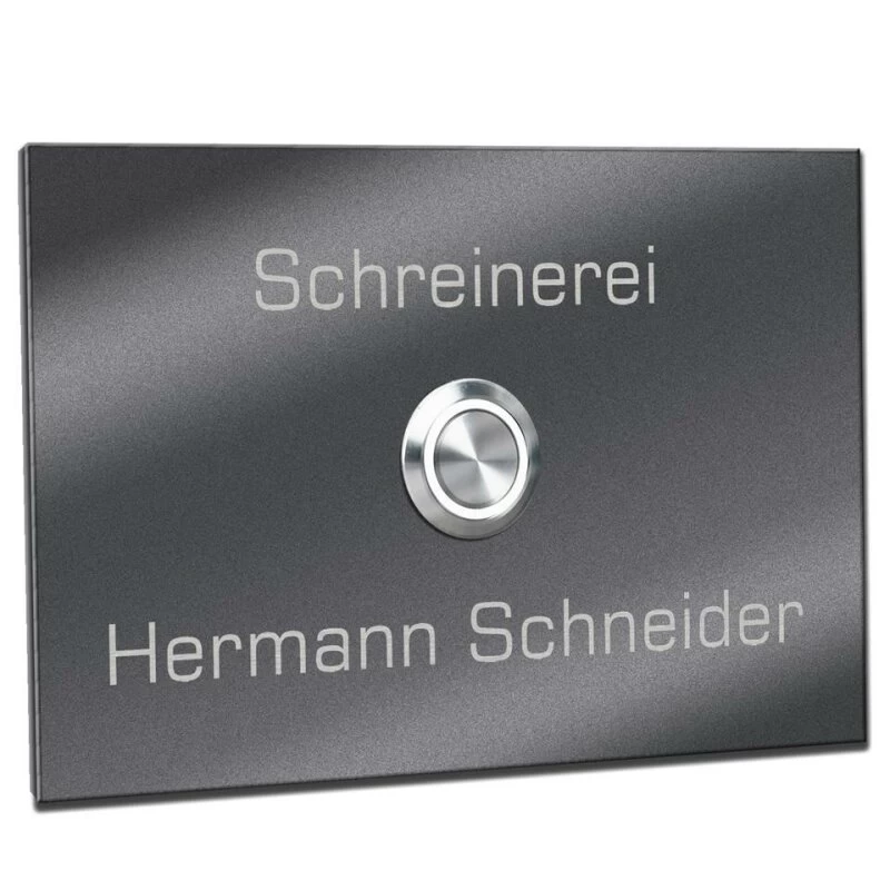 Türklingel Edelstahl Mit 35mm LED Taster 160x110 Mm