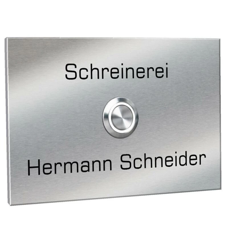 Türklingel Edelstahl Mit 35mm LED Taster 160x110 Mm – Bild 2