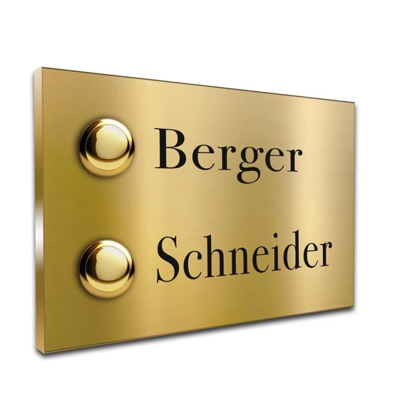 Türklingel Messing 140x90mm 4mm Stärke Zweifamilien