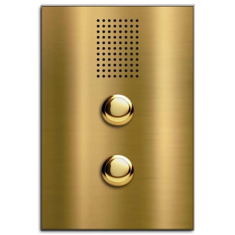 Türklingel Messing Zweifamilien 110x160mm 4mm Mit Sprechsieb – Bild 2