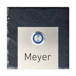 Türklingel Schiefer Edelstahl 100x100mm Mit Edelstahl Rechteck