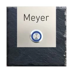 Türklingel Schiefer Edelstahl 100x100mm Mit Edelstahlplatte