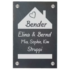 Türschild Aus Natur Schiefer 200x300 Mm Inkl. Beschriftung Home