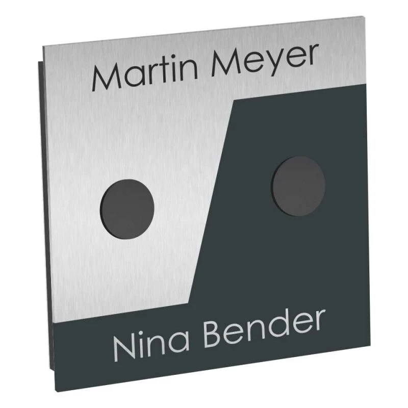 Ultraflache Aufputz 2 Familien Funkklingel Edelstahl 120x120mm Gerda