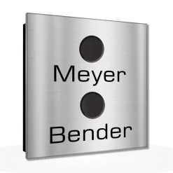 Ultraflache Aufputz 2 Familien Funkklingel Edelstahl 120x120mm Hilda