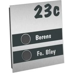 Ultraflache Aufputz 2 Familien Funkklingel Edelstahl RAL7016 120x160mm Bart