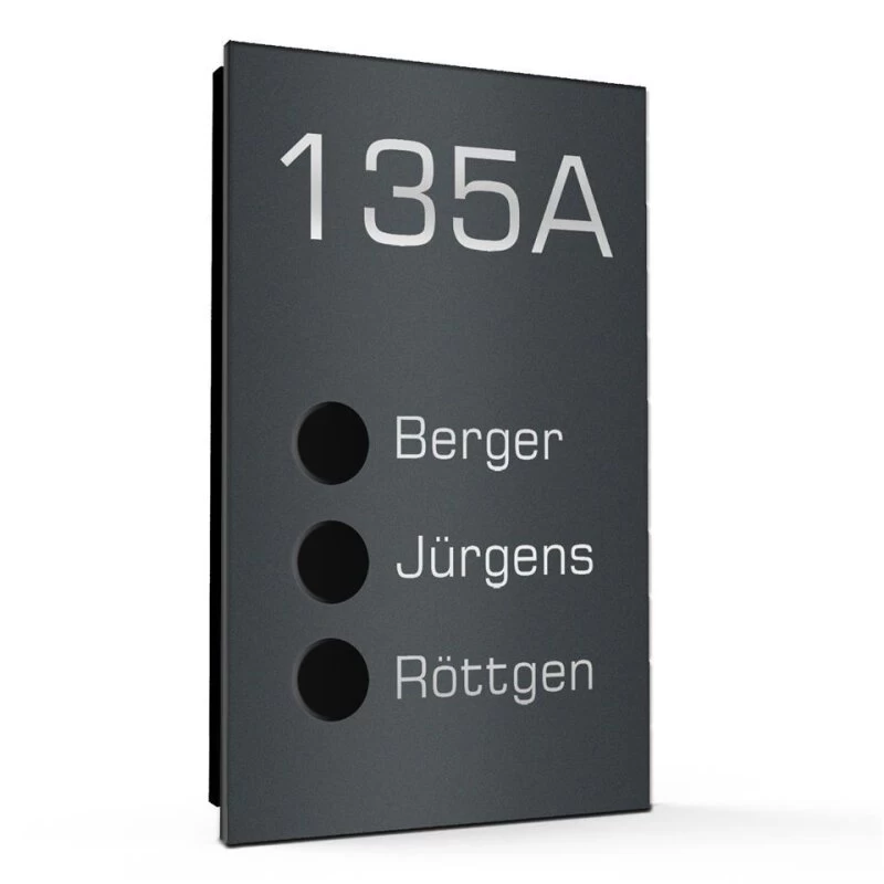 Ultraflache Aufputz 3 Familien Funkklingel Edelstahl 120x200mm Paula – Bild 2