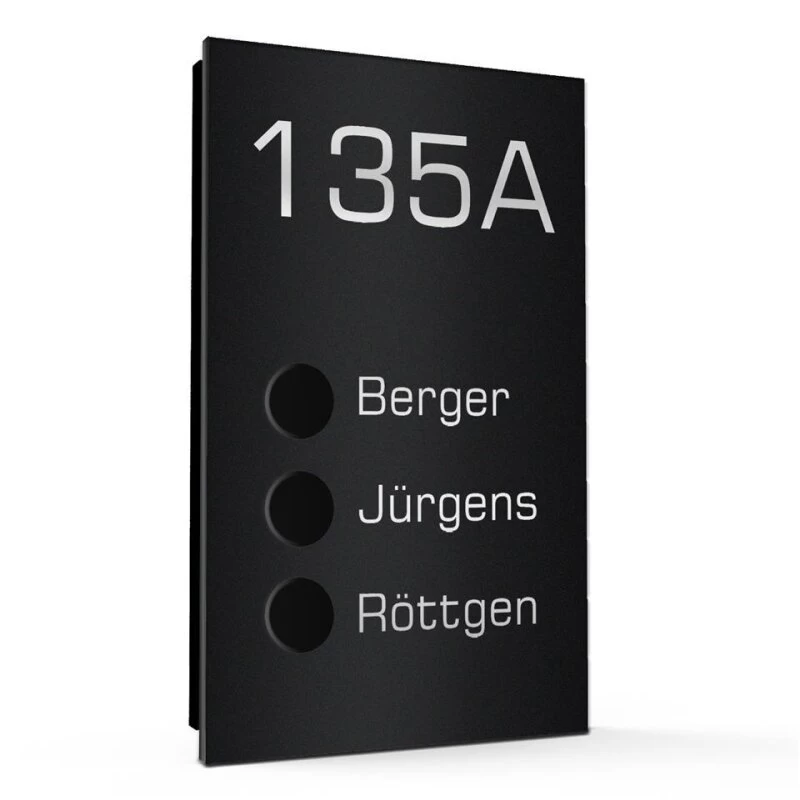 Ultraflache Aufputz 3 Familien Funkklingel Edelstahl 120x200mm Paula – Bild 3