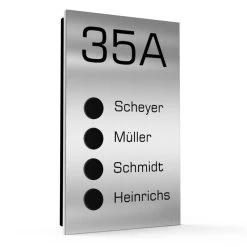 Ultraflache Aufputz 4 Familien Funkklingel Edelstahl 140x240mm Sissi