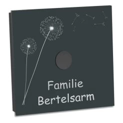 Ultraflache Aufputz Funkklingel 80x80mm Anthrazit RAL7016 Clara