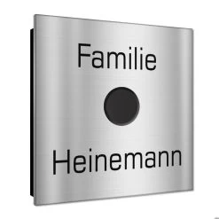 Ultraflache Aufputz Funkklingel Edelstahl 100x100mm RW 400m 52 Melodien Beate