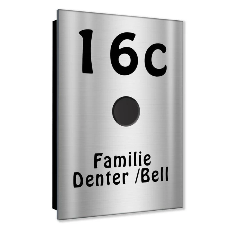 Ultraflache Aufputz Funkklingel Edelstahl 110x160mm RW 400m 52 Melodien Luci