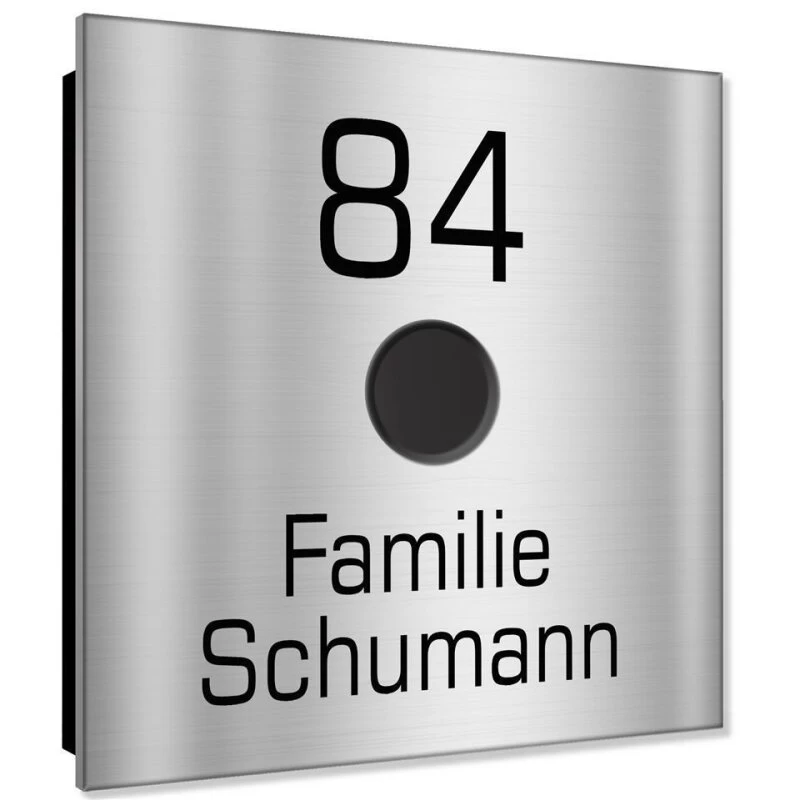 Ultraflache Aufputz Funkklingel Edelstahl 120x120mm RW 400m 52 Melodien Lilly