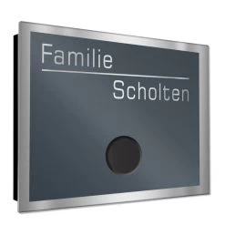 Ultraflache Aufputz Funkklingel Edelstahl 130x100mm RAL 7016 ANTHRAZIT Mandy