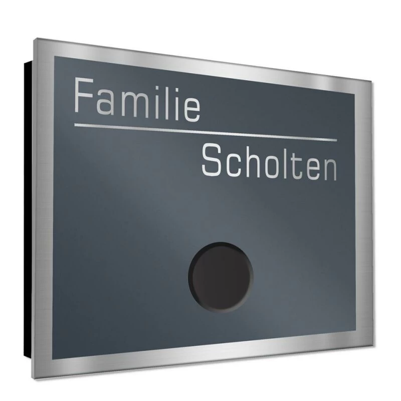 Ultraflache Aufputz Funkklingel Edelstahl 130x100mm RAL 7016 ANTHRAZIT Mandy