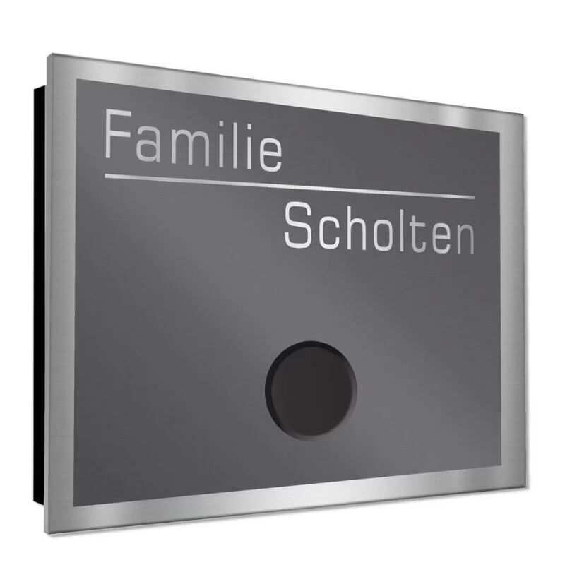 Ultraflache Aufputz Funkklingel Edelstahl 130x100mm RAL 7016 ANTHRAZIT Mandy – Bild 3