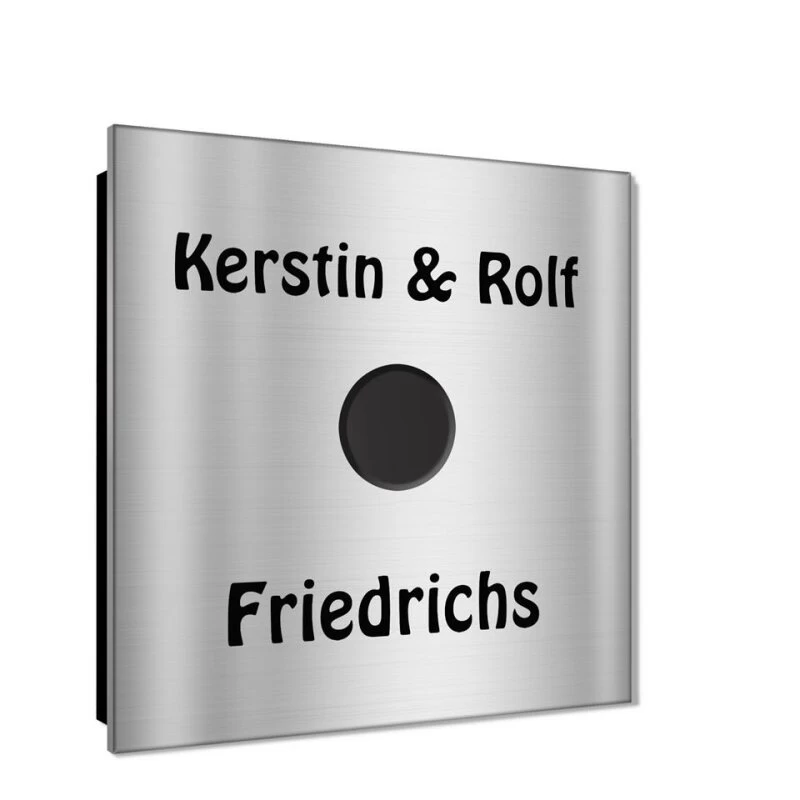 Ultraflache Aufputz Funkklingel Edelstahl 80x80mm RW 400m 52 Melodien Dennis