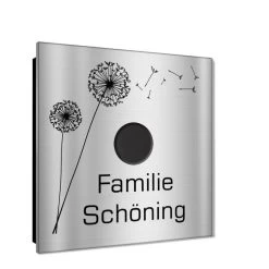 Ultraflache Aufputz Funkklingel Edelstahl 80x80mm RW 400m 52 Melodien Jefry