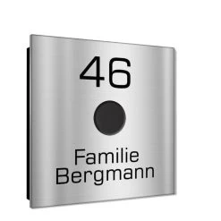 Ultraflache Aufputz Funkklingel Edelstahl 80x80mm RW 400m 52 Melodien Sam