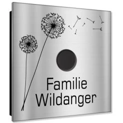 Ultraflache Aufputz Funkklingel Edelstahl RAL7016 Anthrazit Grau 120x120mm RW 400m 52 Melodien Bessy