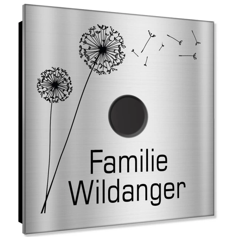 Ultraflache Aufputz Funkklingel Edelstahl RAL7016 Anthrazit Grau 120x120mm RW 400m 52 Melodien Bessy