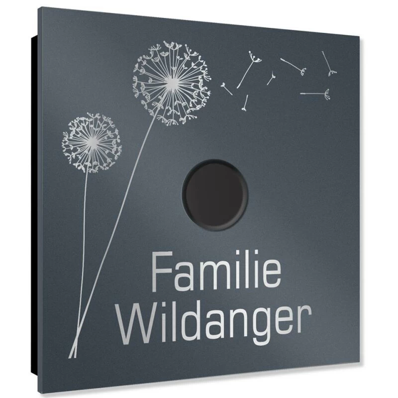 Ultraflache Aufputz Funkklingel Edelstahl RAL7016 Anthrazit Grau 120x120mm RW 400m 52 Melodien Bessy – Bild 2