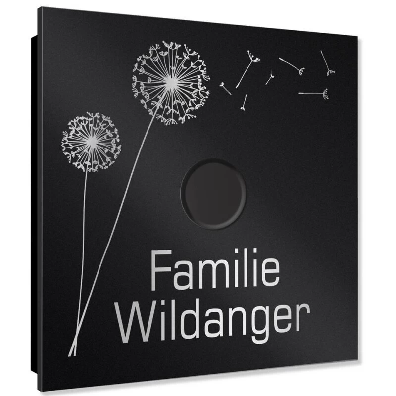 Ultraflache Aufputz Funkklingel Edelstahl RAL7016 Anthrazit Grau 120x120mm RW 400m 52 Melodien Bessy – Bild 3