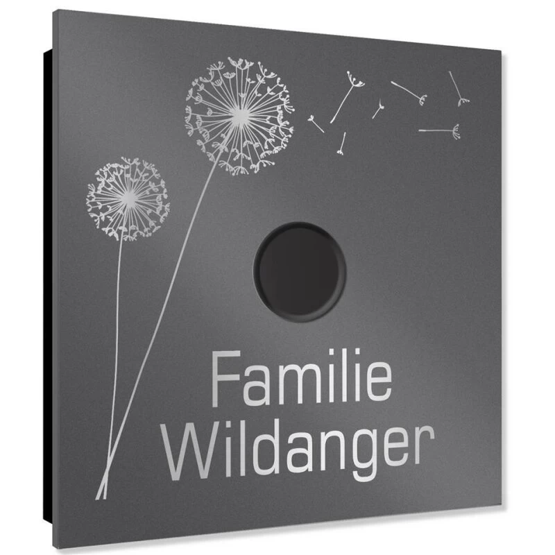 Ultraflache Aufputz Funkklingel Edelstahl RAL7016 Anthrazit Grau 120x120mm RW 400m 52 Melodien Bessy – Bild 4