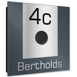 Ultraflache Aufputz Funkklingel Edelstahl RAL7016 Anthrazit Grau 120x120mm RW 400m 52 Melodien Lissy