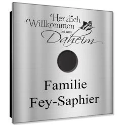 Ultraflache Aufputz Funkklingel Edelstahl RAL7016 Anthrazit Grau 120x120mm RW 400m 52 Melodien Number