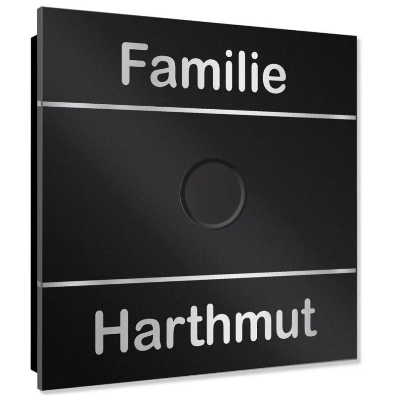 Ultraflache Aufputz Funkklingel Edelstahl RAL7016 Anthrazit Grau 120x120mm RW 400m 52 Melodien Stripe – Bild 3