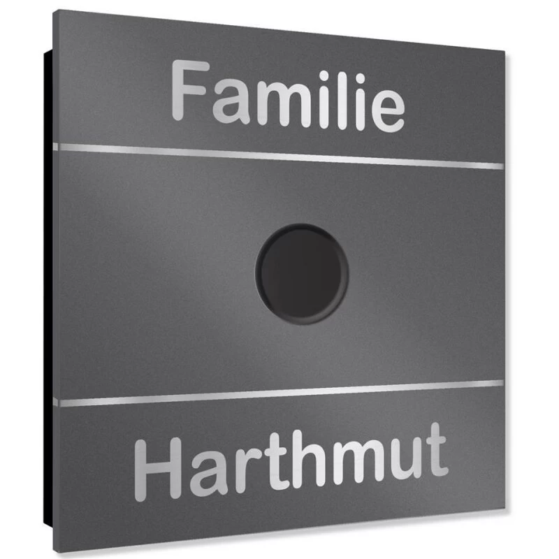 Ultraflache Aufputz Funkklingel Edelstahl RAL7016 Anthrazit Grau 120x120mm RW 400m 52 Melodien Stripe – Bild 4