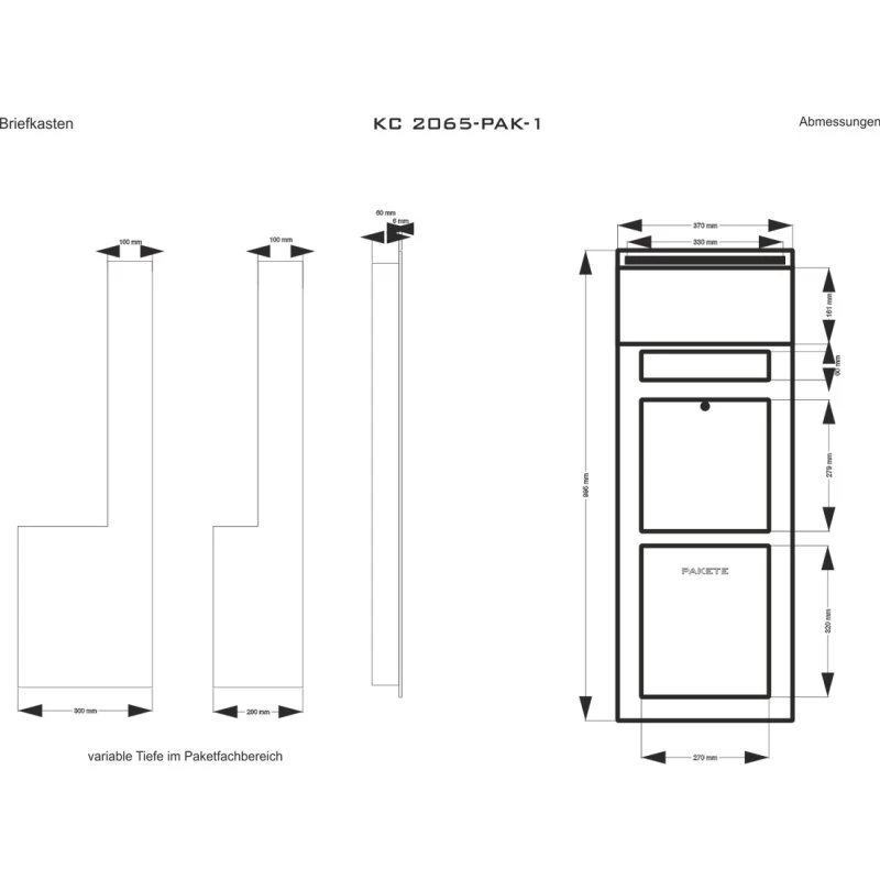 Unterputz/Aufputz Briefkasten KC 2065-PAK-1 Video-Türsprechanlage – Bild 4