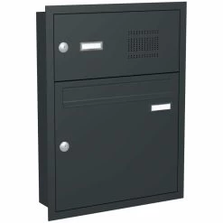 Unterputz-Briefkasten Inklusive Klingel Anthrazit Grau RAL 7016