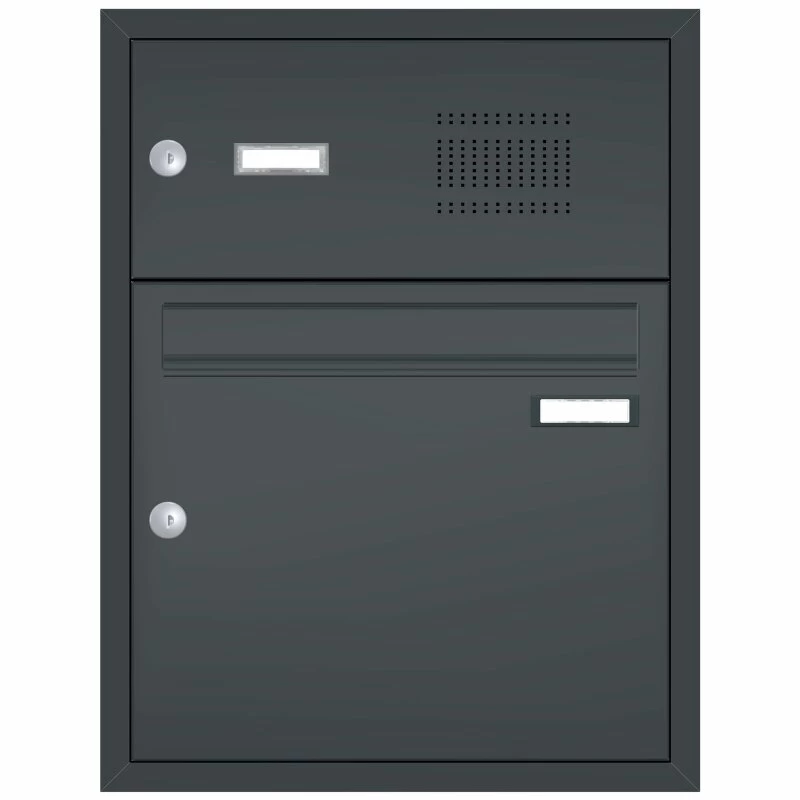 Unterputz-Briefkasten Inklusive Klingel Anthrazit Grau RAL 7016 – Bild 2